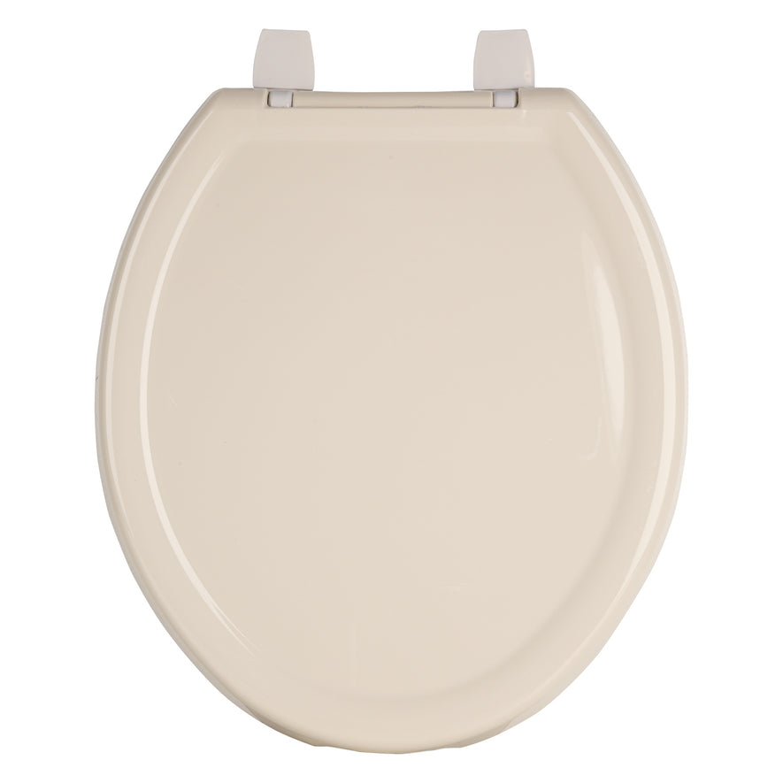 Asiento redondo ligero con tapa para WC, hueso, FOSET BASIC Caja con 5, 40242