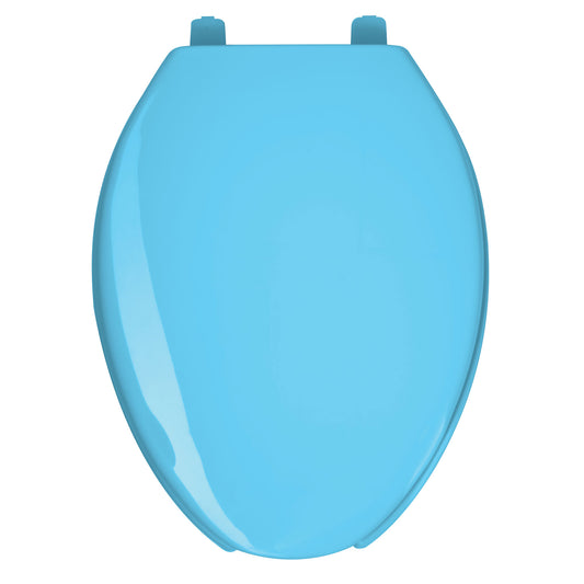 Asiento alargado con tapa para WC, abierto, azul, FOSET, 47036