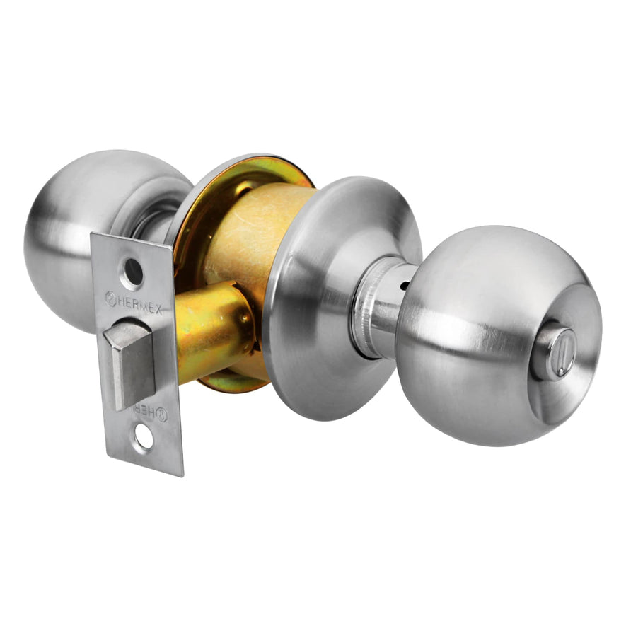 Cerradura esfera cilíndrico, baño, cromo, blíster, Basic Caja con 3, 28056