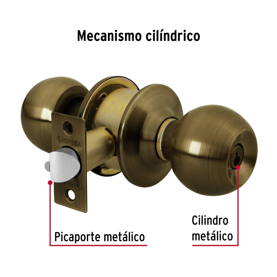 Cerradura esfera cilíndrico, entrada, antiguo, blíster, HB Caja con 3, 28049
