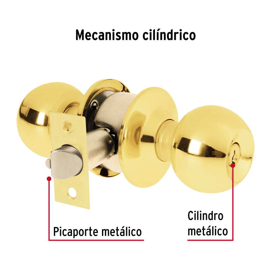 Cerradura esfera cilíndrico, entrada, brillante, blíster, HB Caja con 3, 28048
