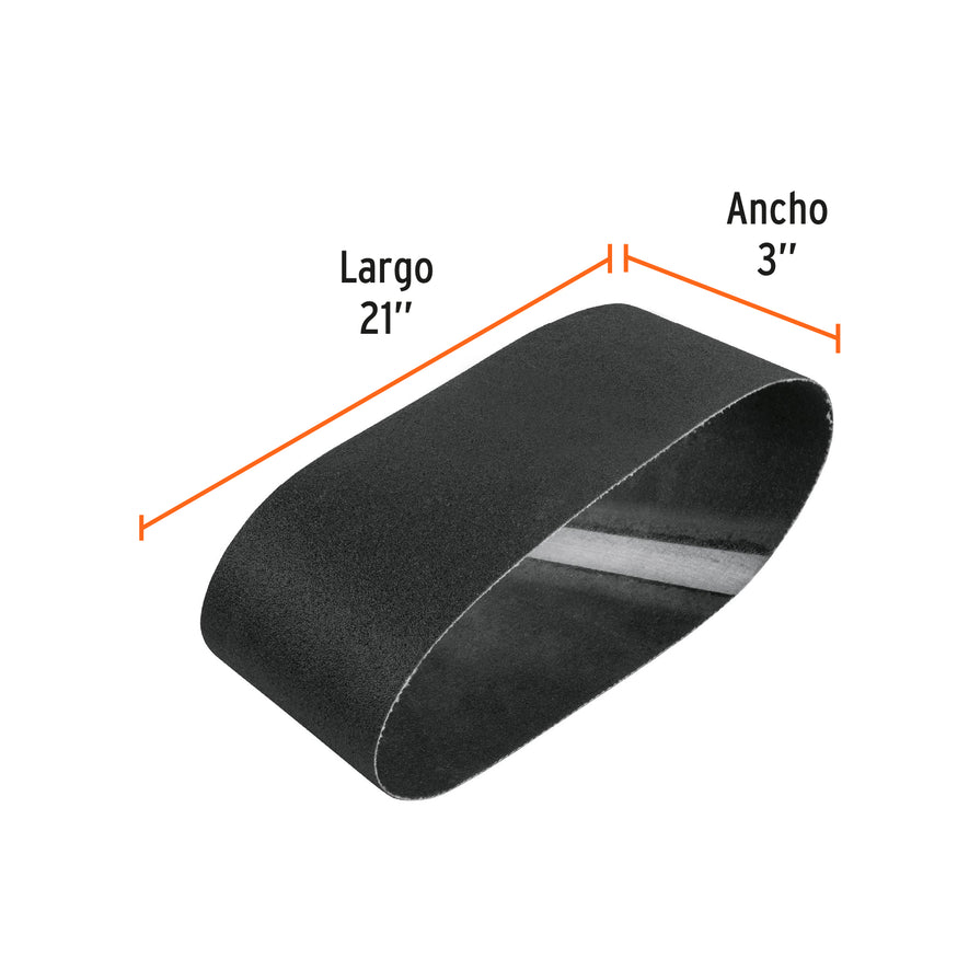 1 banda de lija 3 x 21' p/vidrio grano 100 en paquete de 5 Caja con 5, 17769