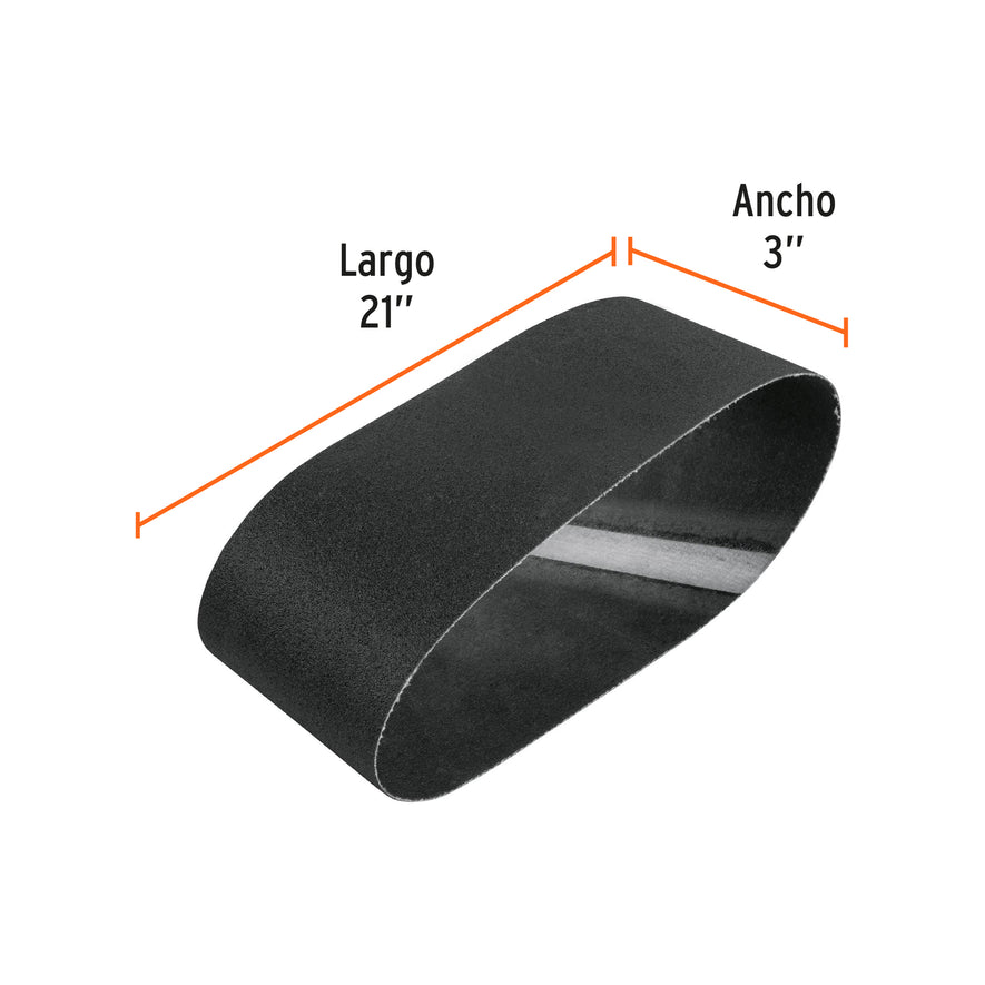 1 banda de lija 3 x 21' p/vidrio grano 120 en paquete de 5 Caja con 5, 17770