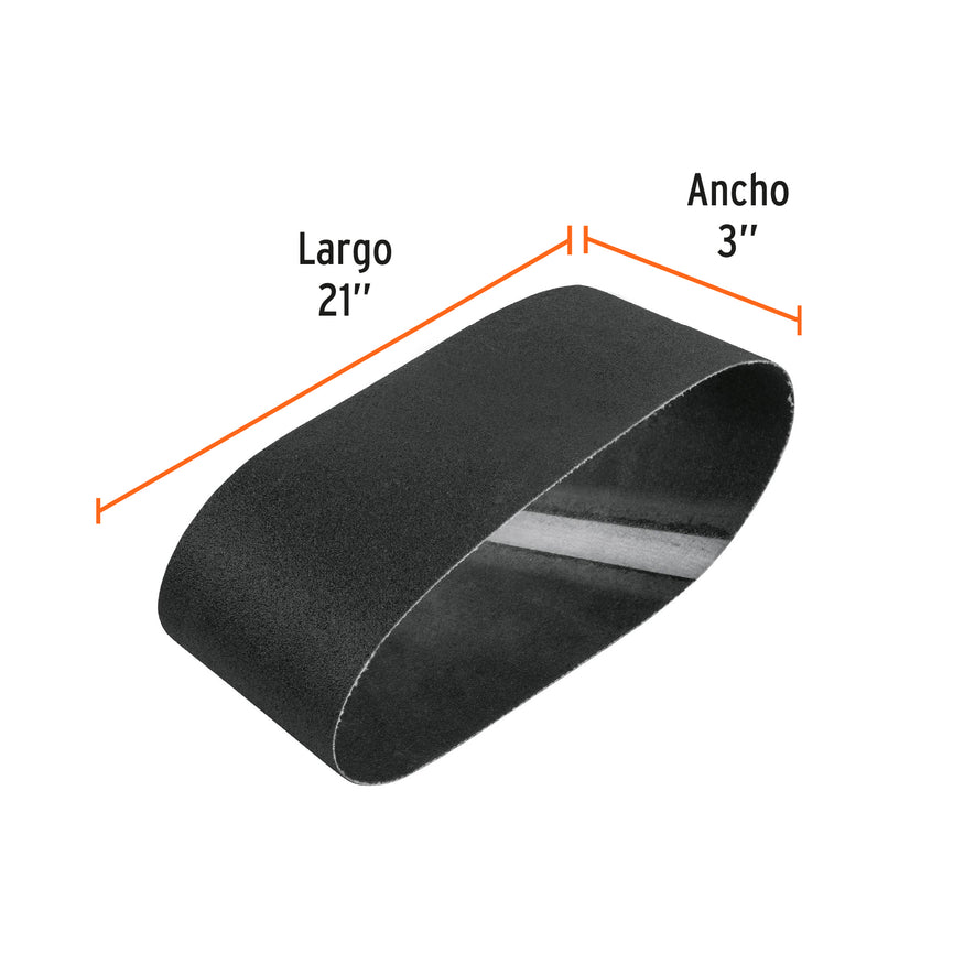 1 banda de lija 3 x 21' p/vidrio grano 400 en paquete de 5 Caja con 5, 17771