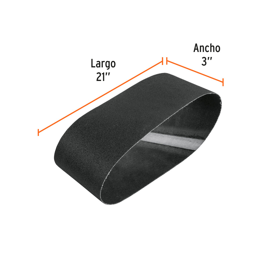 1 banda de lija 3 x 21' p/vidrio grano 60 en paquete de 5 Caja con 5, 17767