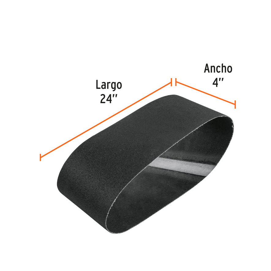 1 banda de lija 4 x 24' p/vidrio grano 400 en paquete de 5 Caja con 5, 17909