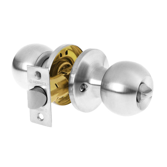 Cerradura esfera tubular, baño, cromo, blíster, Hermex Basic Caja con 3, 28075
