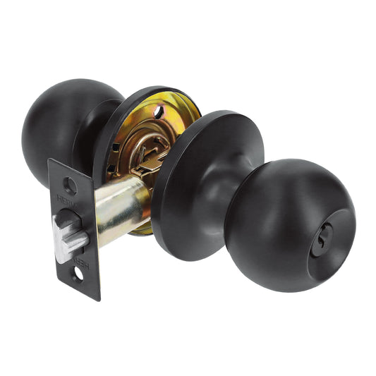 Cerradura esfera tubular, recámara, negro, blíster, Basic Caja con 3, 26179