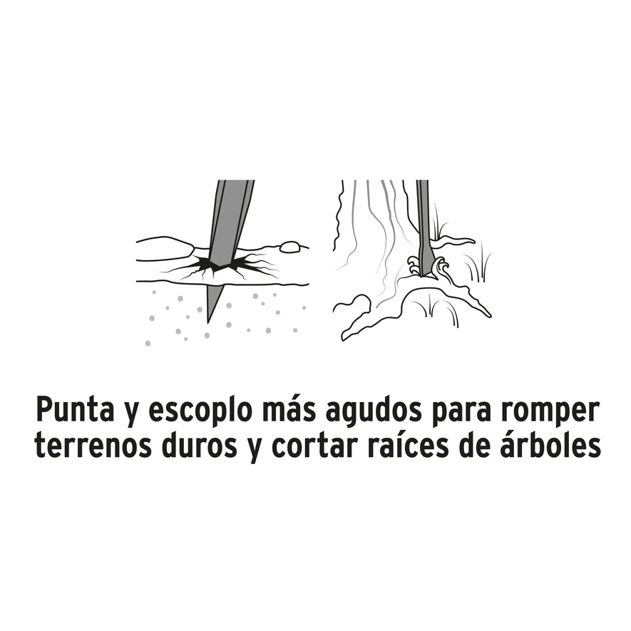 Barreta para tierra dura 1'x150 cm, escoplo 67 mm, Truper, 10759