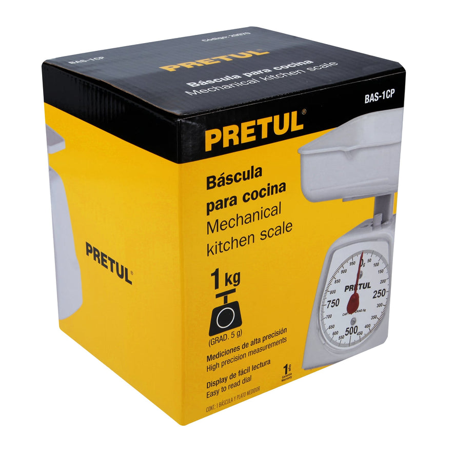 Báscula mecánica para cocina 1 Kg, Pretul Caja con 2, 29970