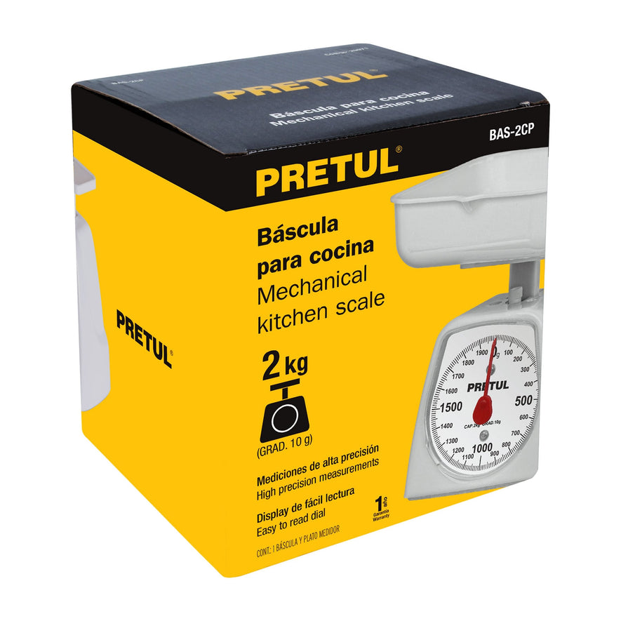 Báscula mecánica para cocina 2 Kg, Pretul Caja con 2, 29971