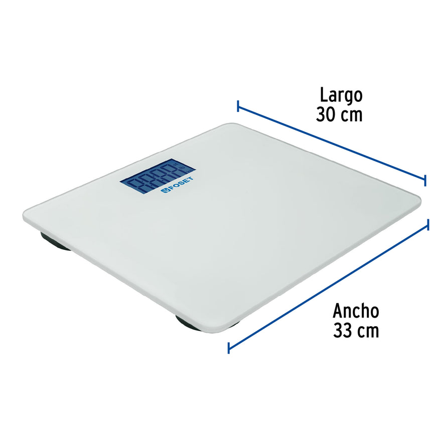Báscula digital para baño, hasta 180 kg, Foset, 49910