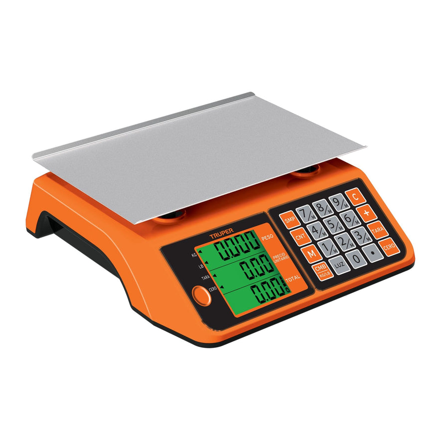 Báscula electrónica multifunciones 20 kg, Truper, 102651