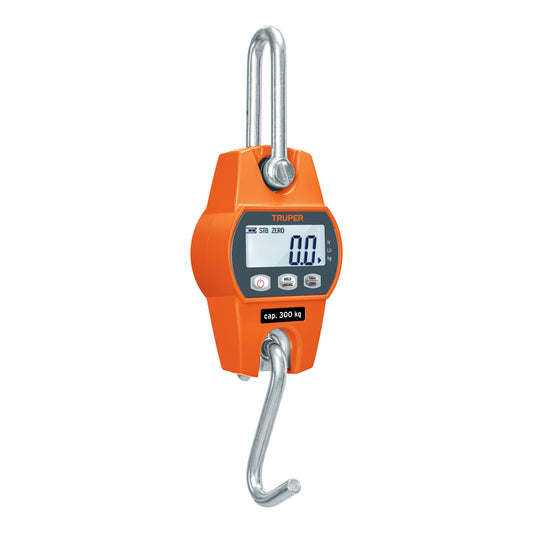 Báscula electrónica colgante, de pilas, 300 kg, Truper, 100788