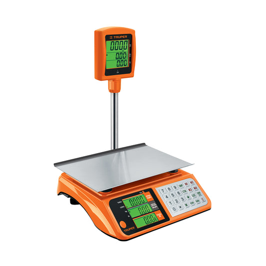 Báscula electrónica multifunciones con torreta 40 kg, Truper, 100871