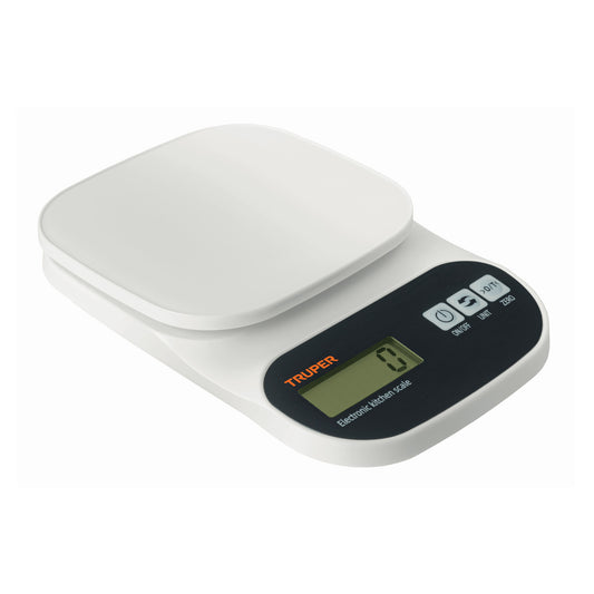 Báscula digital para cocina, plato de ABS, 5 kg, Truper Caja con 2, 15161