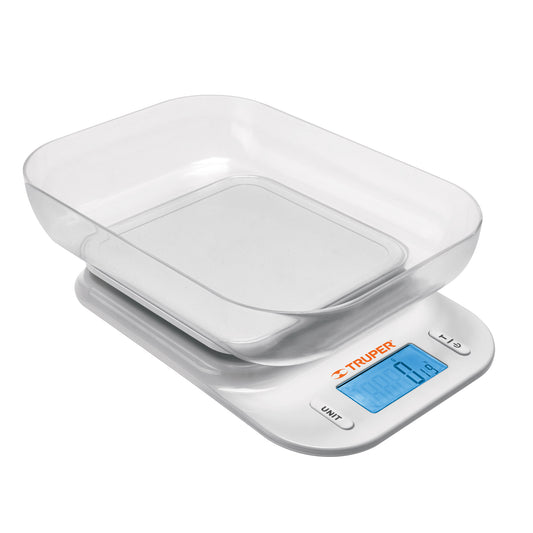 Báscula digital para cocina, con tazón, 5 kg, Truper Caja con 2, 102421