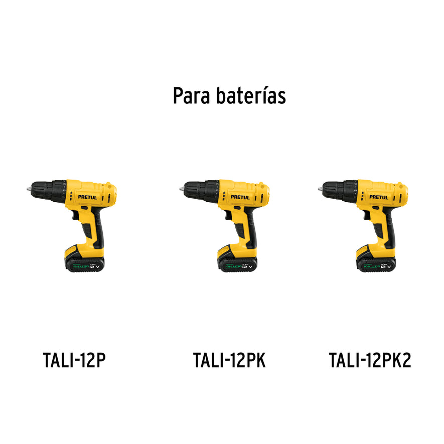 Batería ion litio, 12V, 2 Ah, PRETUL, 29968