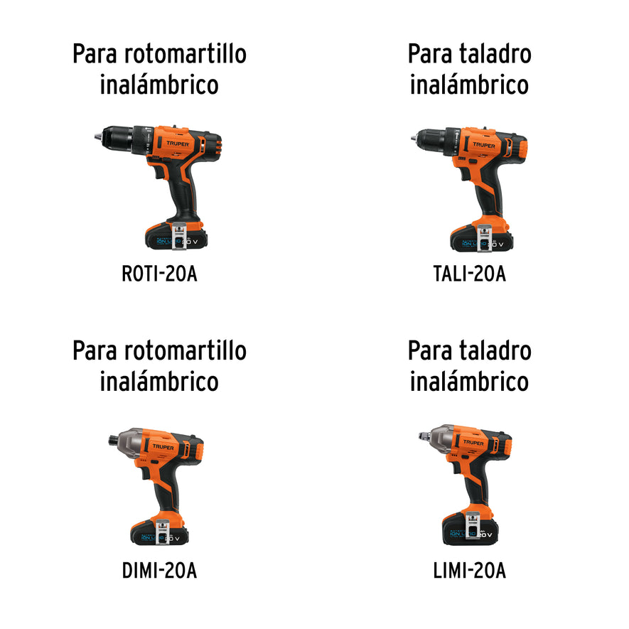 Batería ion litio, 20V, 2 Ah, TRUPER PRO, 12334