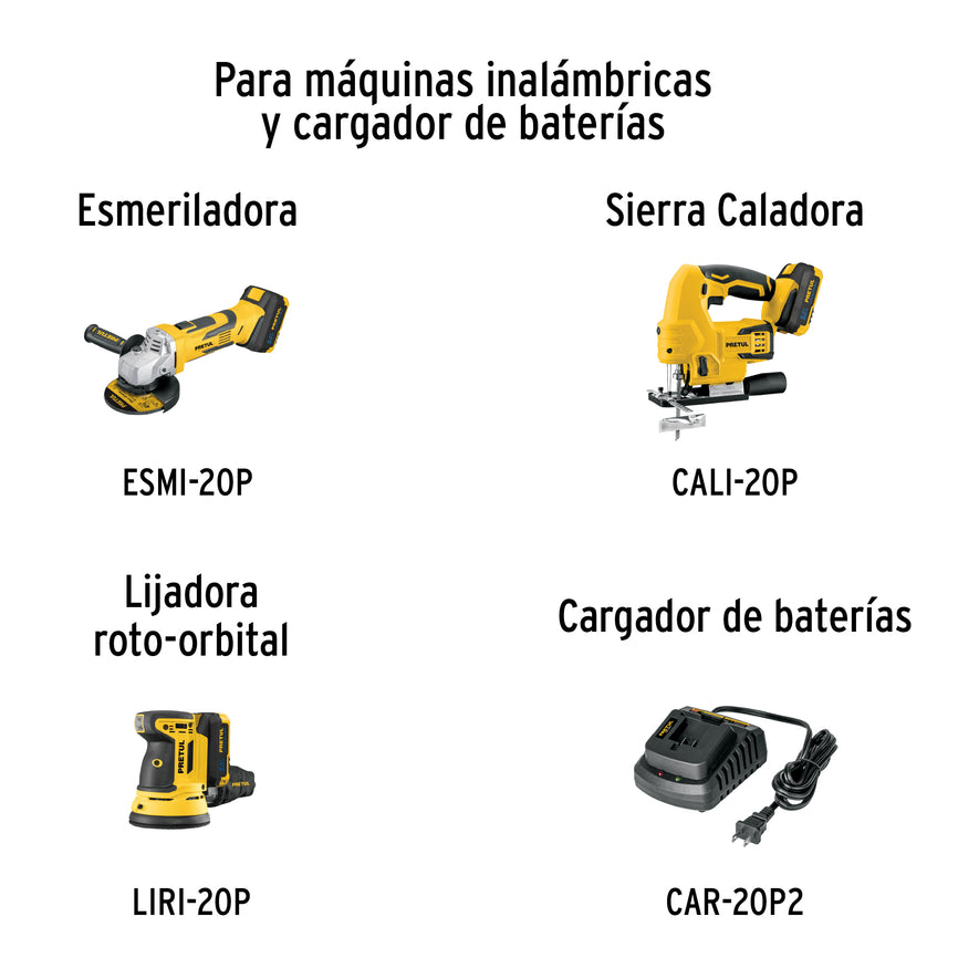 Batería ion litio, 20V, 4 Ah, PRETUL, 28275