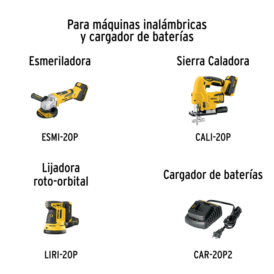 Batería ion litio, 20V, 2 Ah, PRETUL, 21019