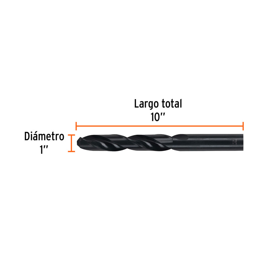 Broca HSS 1' Trublack para metal, Truper, 15395