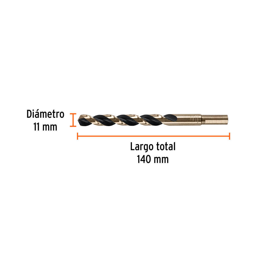 Broca HSS 11.0 mm Trugold para metal, Truper Expert Caja con 5, 14329