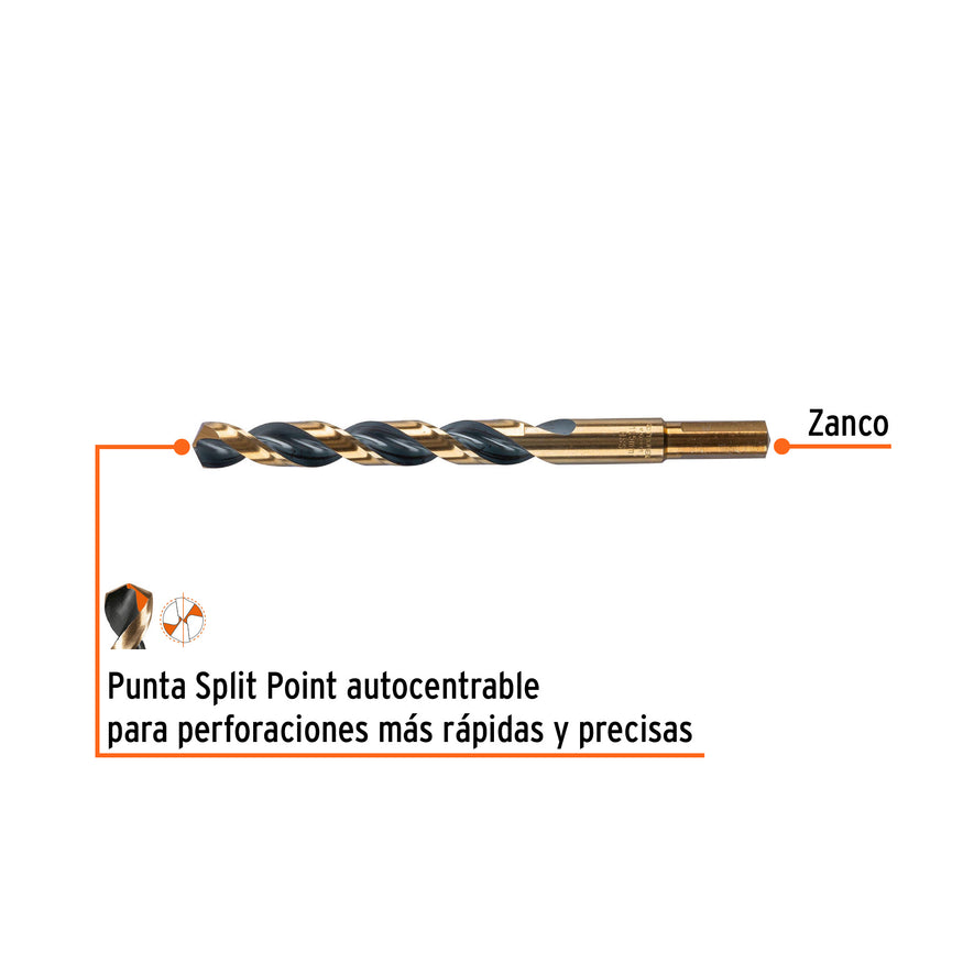 Broca HSS 11.5 mm Trugold para metal, Truper Expert Caja con 5, 14331