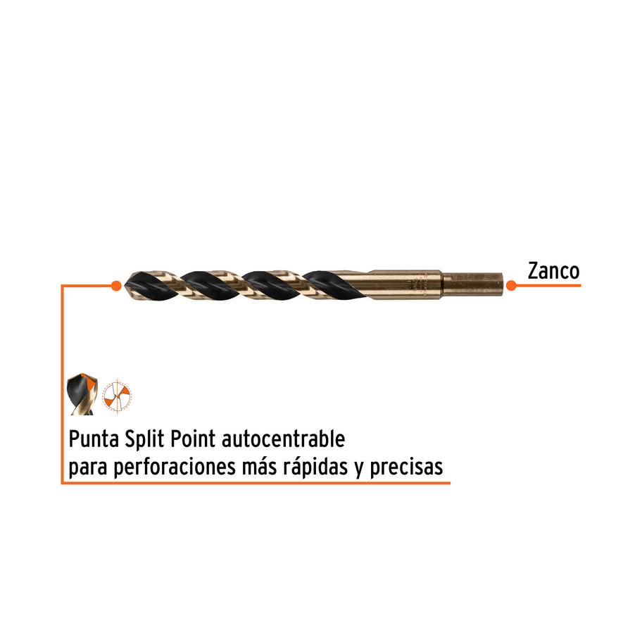 Broca HSS 12.0 mm Trugold para metal, Truper Expert Caja con 5, 14333