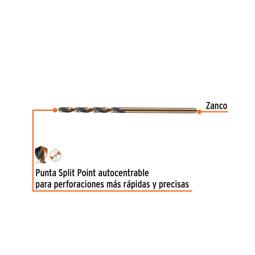 Broca HSS 2.0 mm Trugold para metal, Truper Expert Caja con 10, 14124