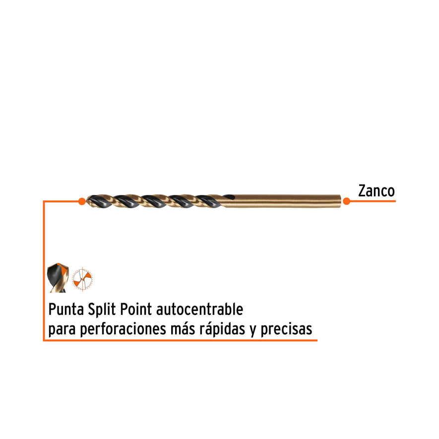 Broca HSS 4.0 mm Trugold para metal, Truper Expert Caja con 10, 14132