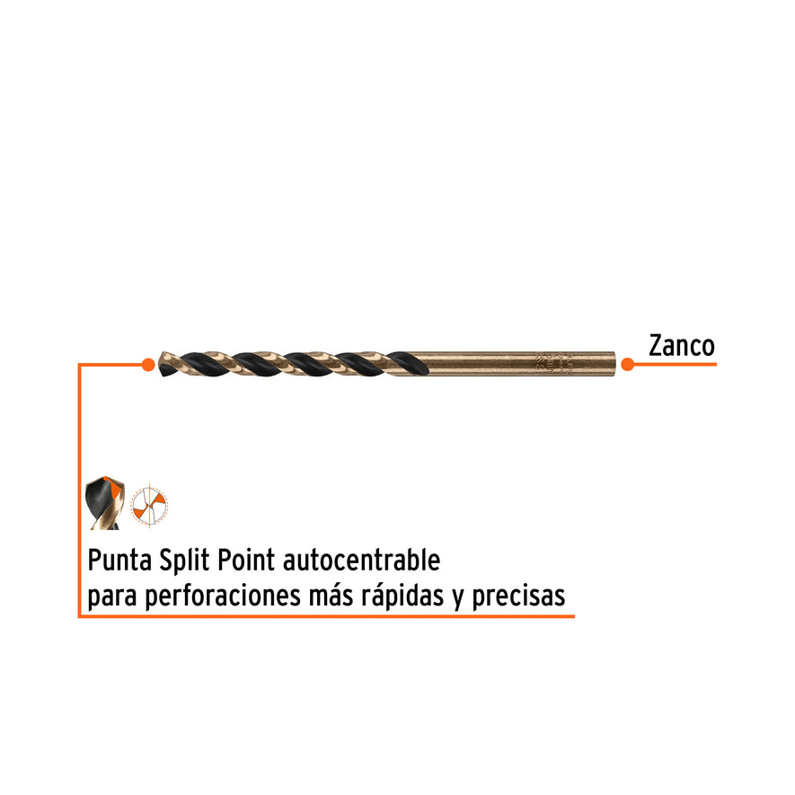 Broca HSS 4.5 mm Trugold para metal, Truper Expert Caja con 10, 14133