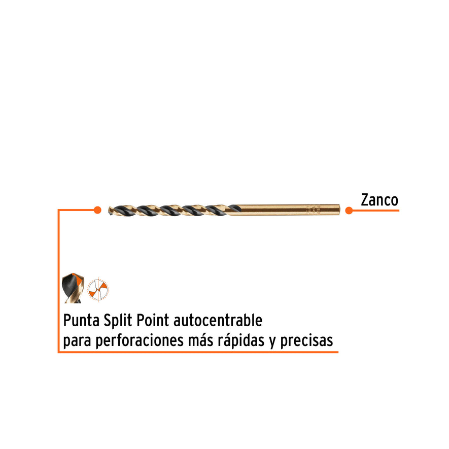 Broca HSS 5/32' Trugold para metal en blíster, Expert Caja con 10, 12742