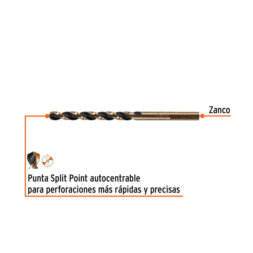 Broca HSS 5.5 mm Trugold para metal, Truper Expert Caja con 10, 14148