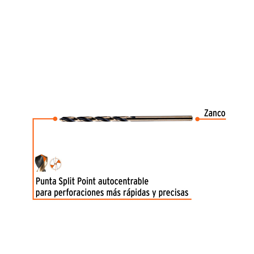 Broca HSS 7/64' Trugold para metal en blíster, Expert Caja con 10, 12739