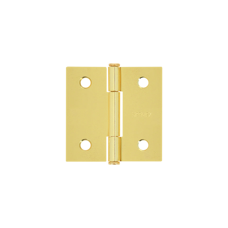 Bisagra cuadrada 2', latonado, cabeza plana, Hermex Caja con 10, 43235