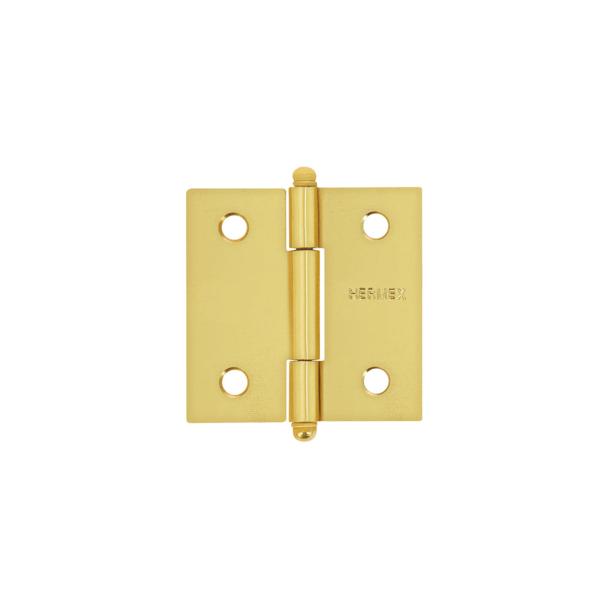 Bisagra cuadrada 2', latonado, cabeza redonda, Hermex Caja con 10, 43230