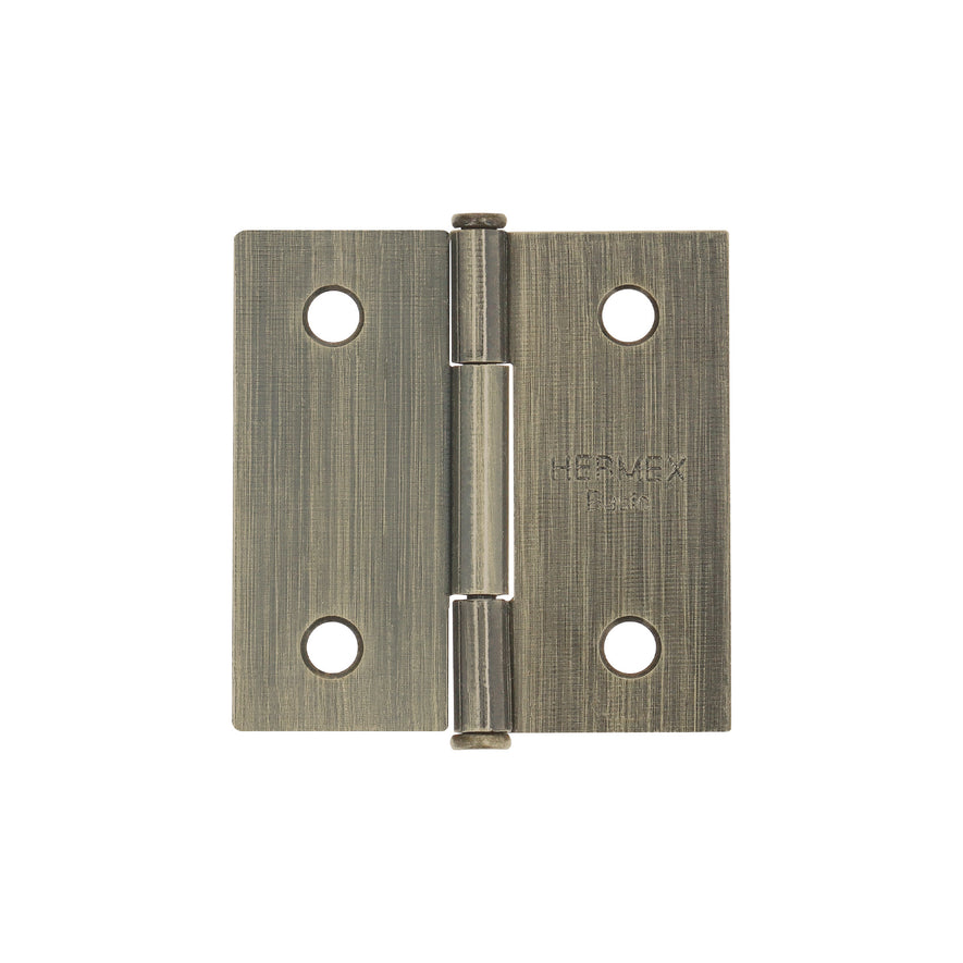 Bisagra cuadrada 2', latón antiguo, cabeza plana, Basic Caja con 20, 25101