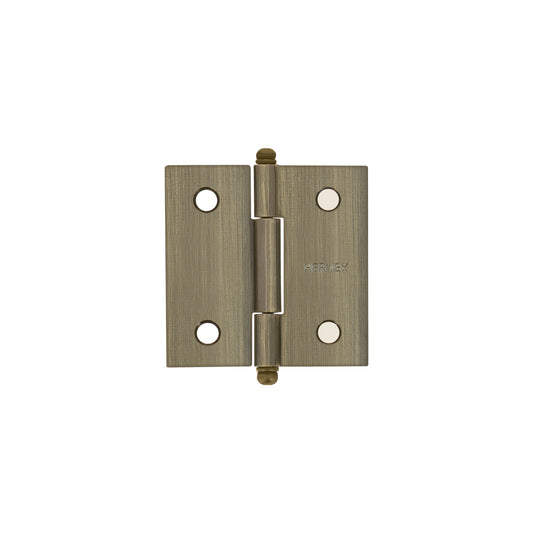 Bisagra cuadrada 2', latón antiguo, cabeza redonda, Hermex Caja con 10, 43244
