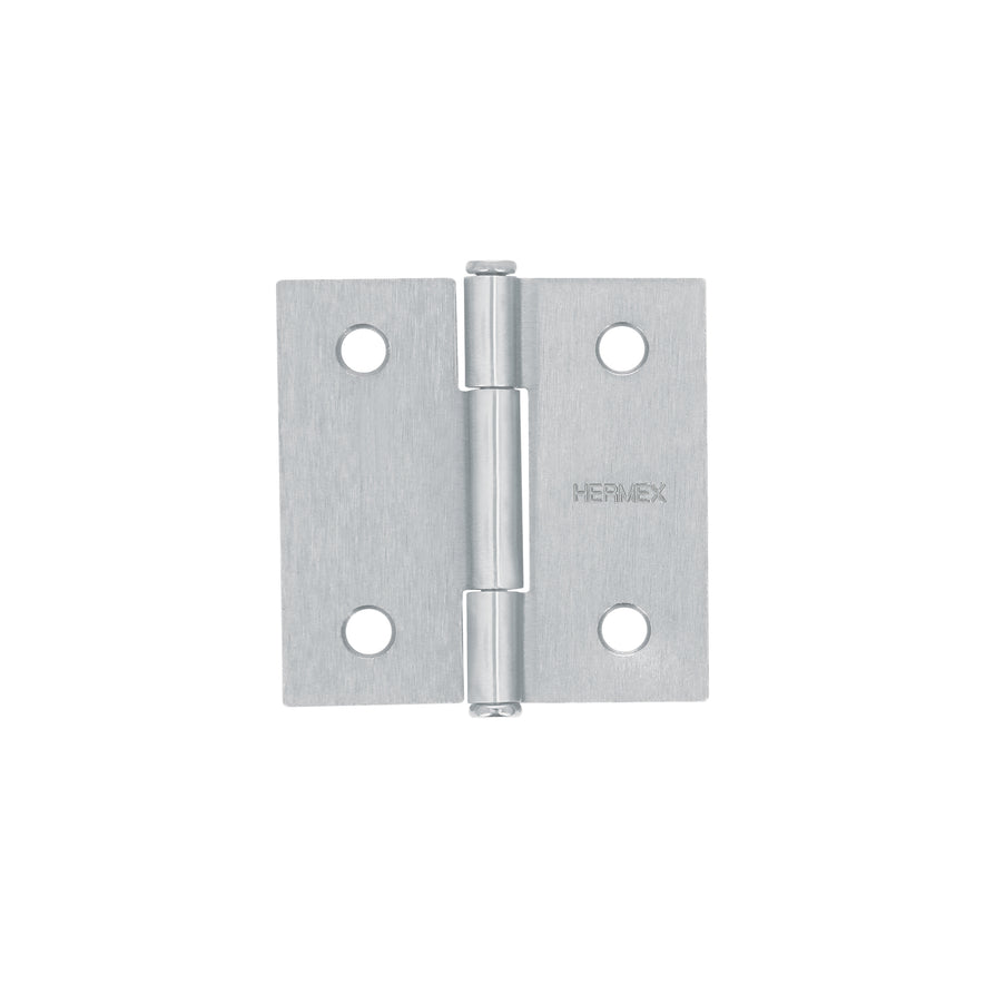 Bisagra cuadrada 2', satinado, cabeza redonda, Hermex Caja con 10, 43254