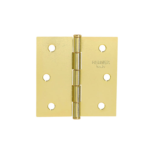 Bisagra cuadrada 2-1/2',latonado, cabeza plana, Hermex Basic Caja con 20, 25109