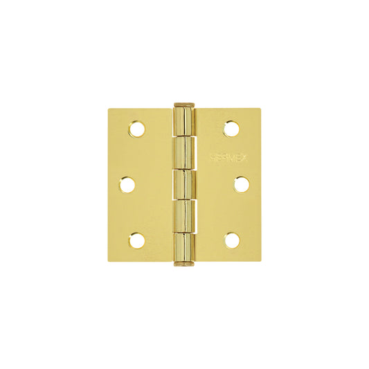 Bisagra cuadrada 2-1/2', latonado, cabeza plana, Hermex Caja con 10, 43236