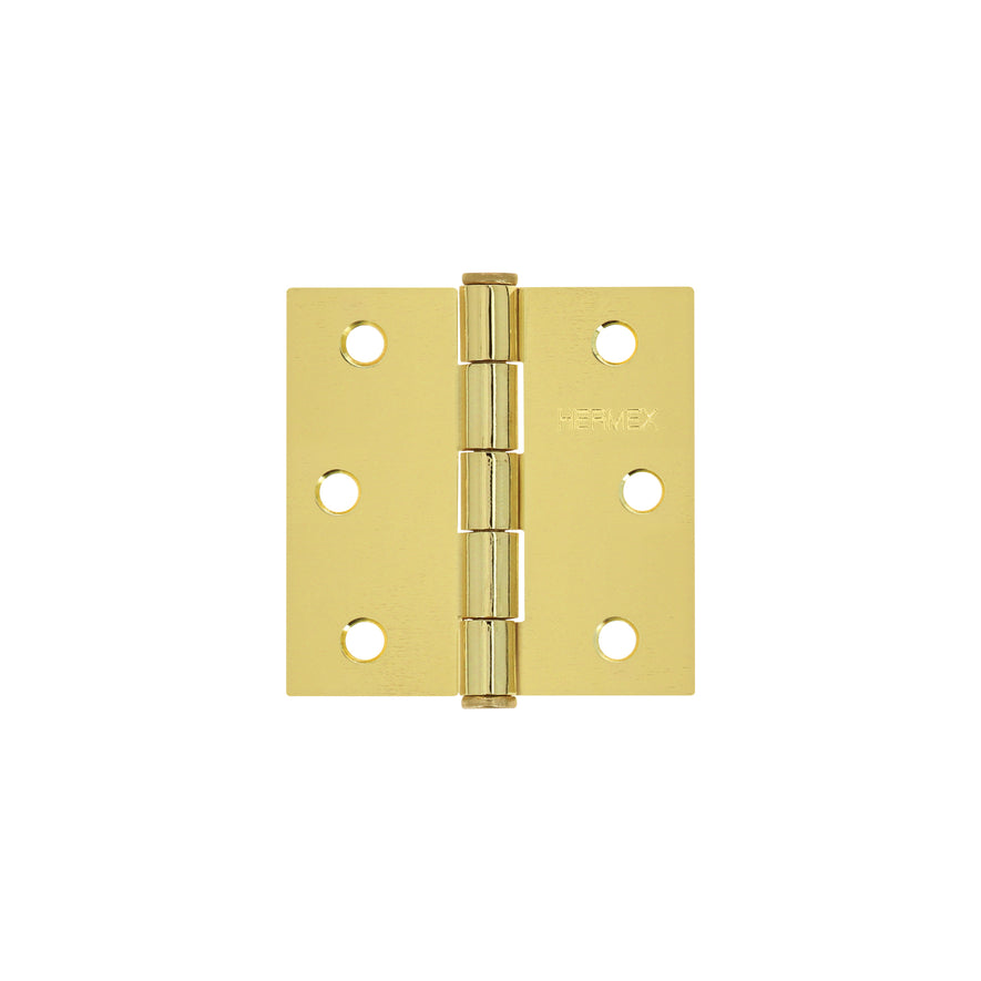 Bisagra cuadrada 2-1/2', latonado, cabeza plana, Hermex Caja con 10, 43236