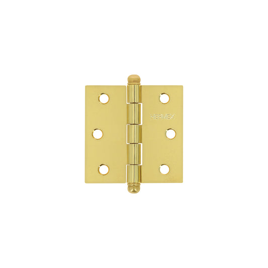 Bisagra cuadrada 2-1/2', latonado, cabeza redonda, Hermex Caja con 10, 43231