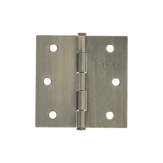 Bisagra cuadrada 2-1/2', latón antiguo, cabeza plana, Basic Caja con 20, 25102