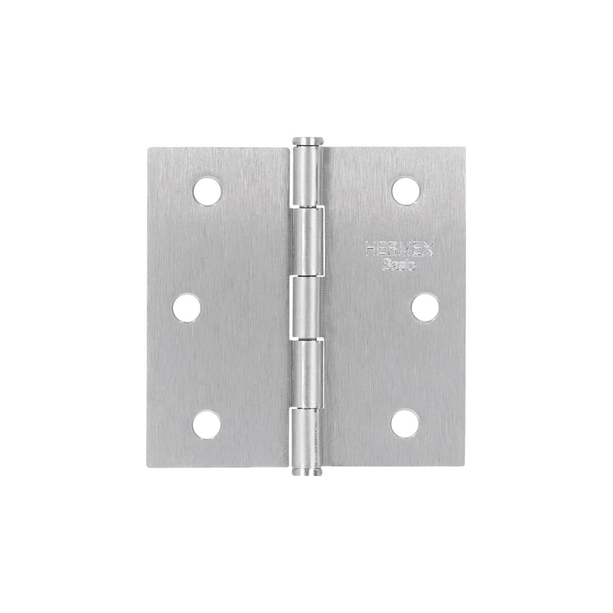 Bisagra cuadrada 2-1/2', satinado, cabeza plana, Basic Caja con 20, 25107