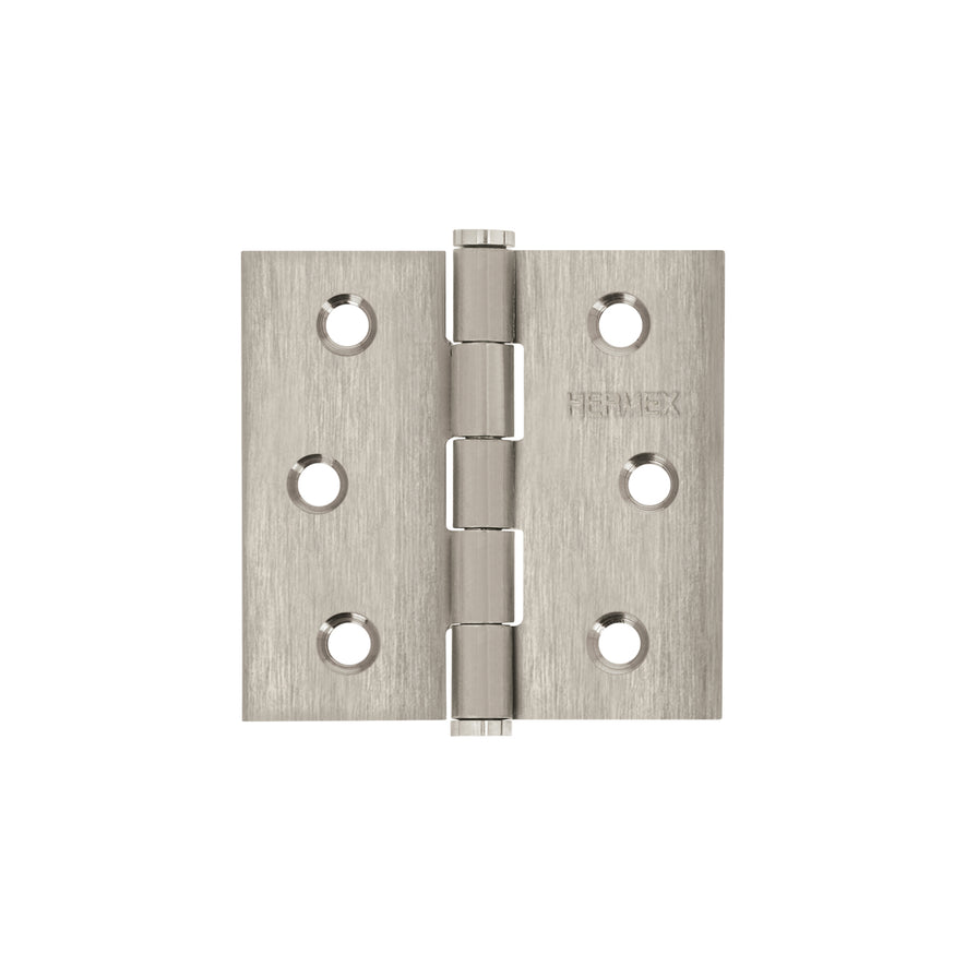 Bisagra cuadrada 2-1/2' acero inox, cabeza plana, Hermex Caja con 10, 43226