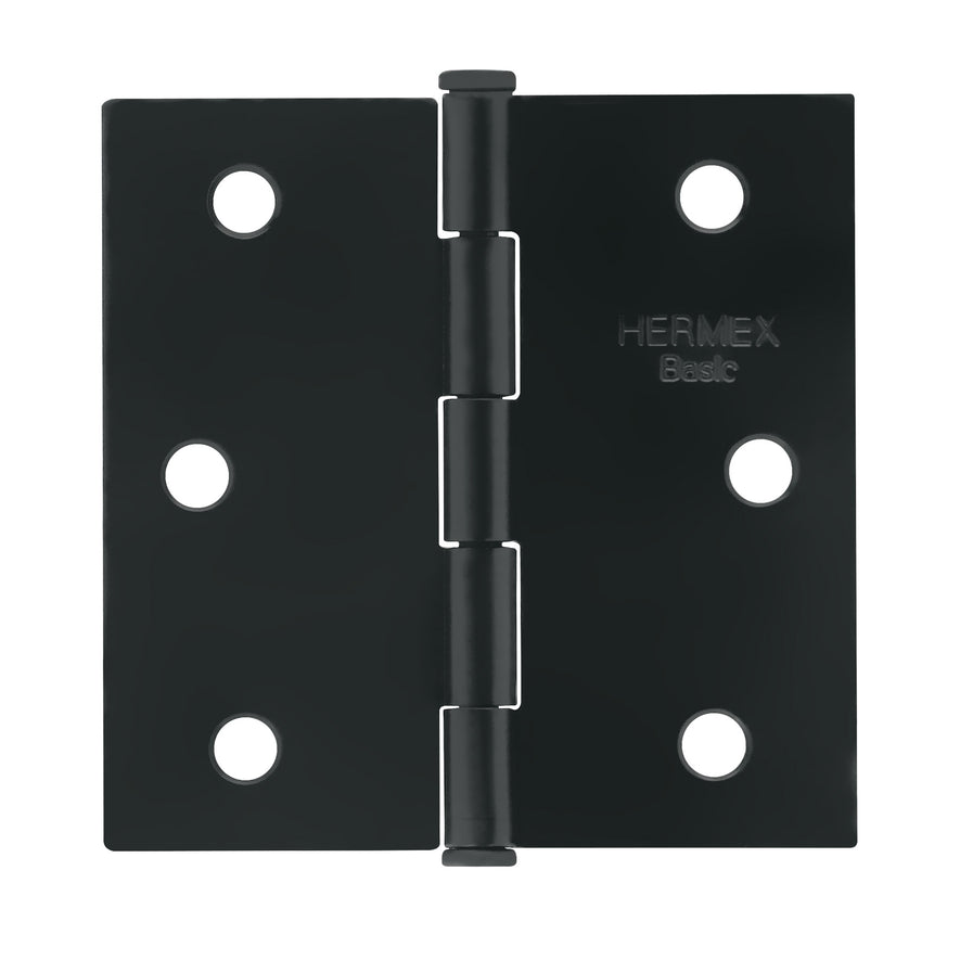 Bisagra cuadrada 2-1/2', negro mate, cabeza plana, Basic Caja con 20, 27133