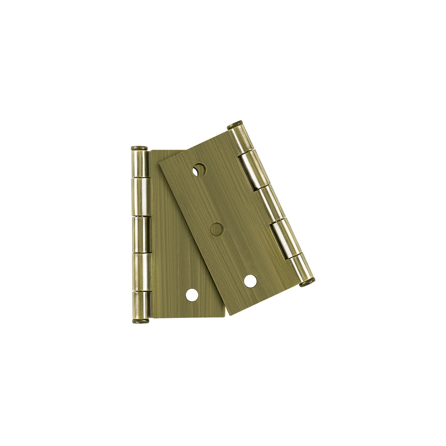 Bolsa con 2 bisagras cuadradas 3',acero laton antiguo, BASIC Caja con 6, 29065