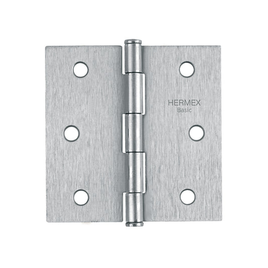 Bisagra cuadrada 3', satinado, cabeza plana, Basic Caja con 20, 23687